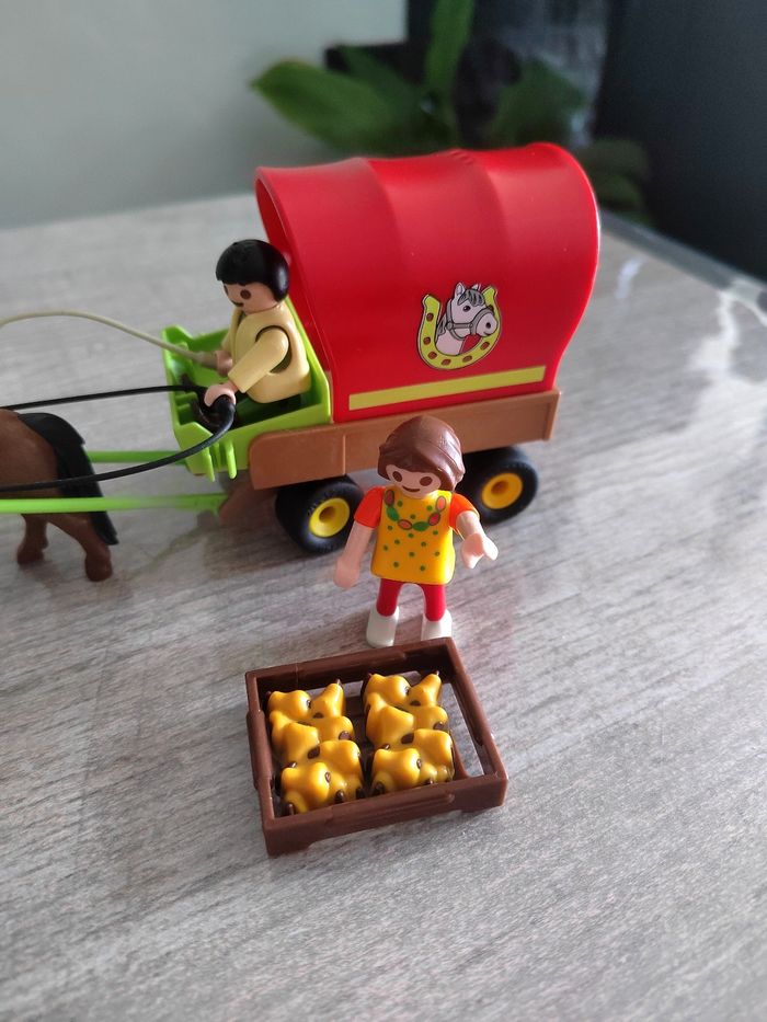 Petite calèche playmobil avec enfant et poney - photo numéro 2