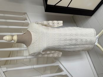 Robe manches 3/4 Camaïeu en dentelle crème doublée