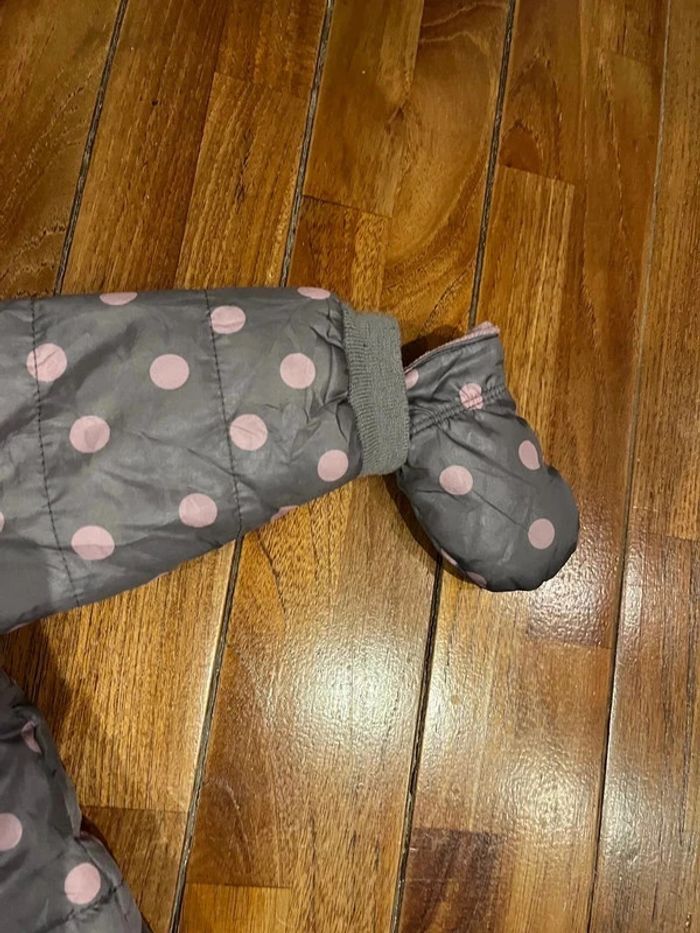 Combinaison pilote Cocoon la redoute 9 mois gris à pois rose - photo numéro 4