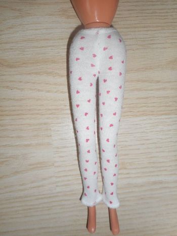Legging / Fuseau Blanc à Cœurs Rouges Barbie