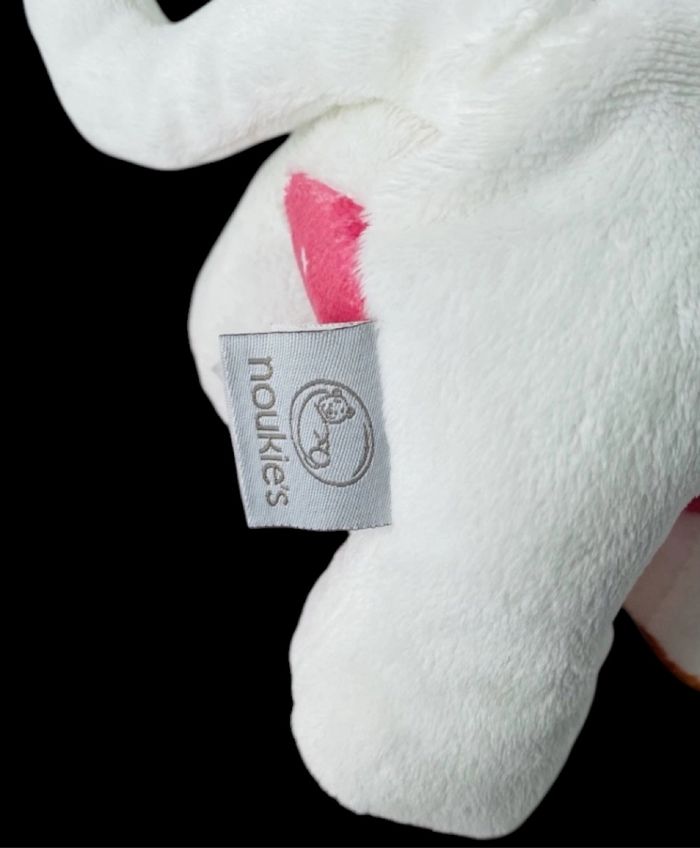 ❤️  Doudou peluche Chat Blanc Rose Iris & Babette NOUKIE’S NOUKIES - photo numéro 5