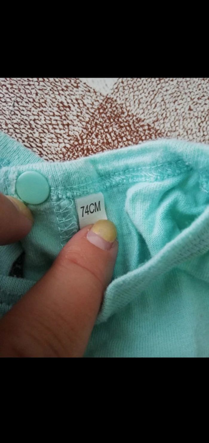 Pijama vert pâle 12 mois 74 cm - photo numéro 2