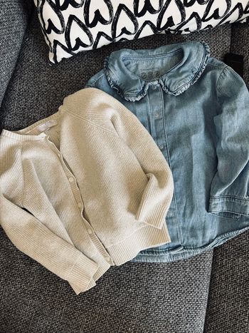 Ensemble chemise en jean gilet