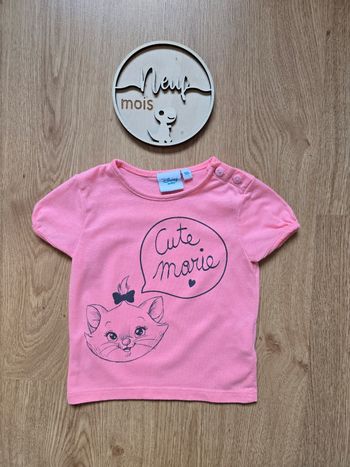 Vêtement Bébé Fille - T-shirt Marie - Disney - 9 mois