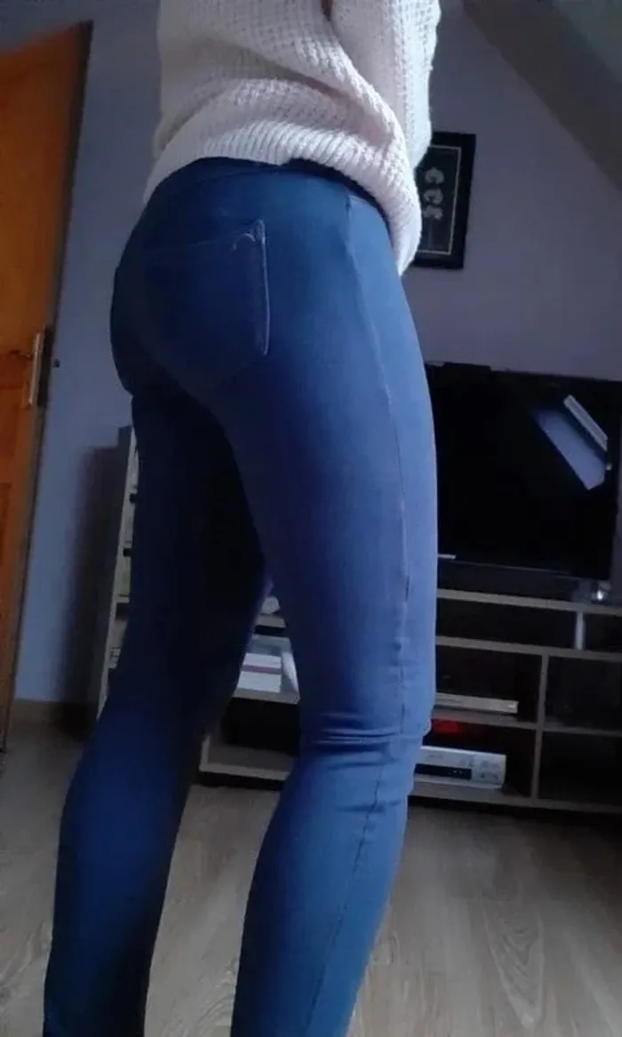 pantalon type tregging bleu "gémo" taille S état neuf - photo numéro 4