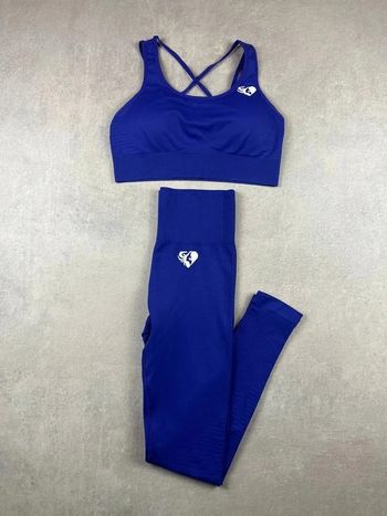 Ensemble Women's Best Seamless Set - Sports Bra + Leggings Gym Outfit | marine | Size S | Women #
