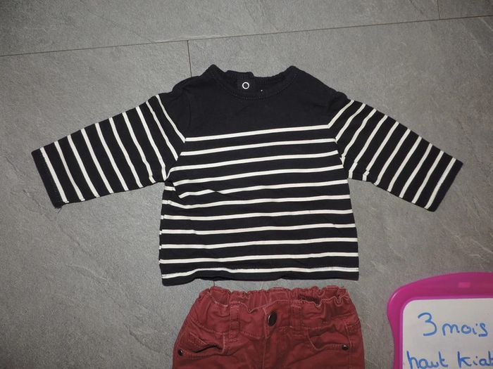 ensemble 3 mois haut kiabi bas boite a malices - photo numéro 2