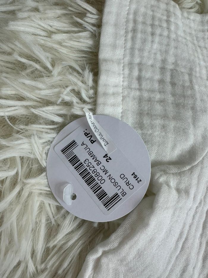 T-shirt gaze de coton blanc Dona Carmen taille 24 mois - photo numéro 4