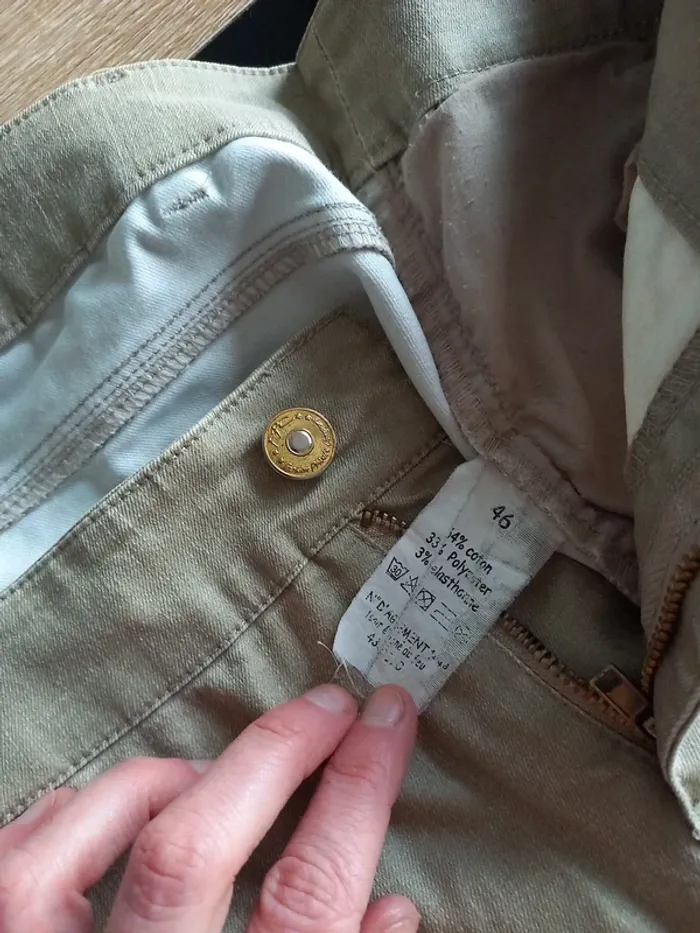 Pantalon femme beige T46 - photo numéro 8