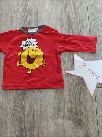 Haut ml 3 mois Monsieur Happy