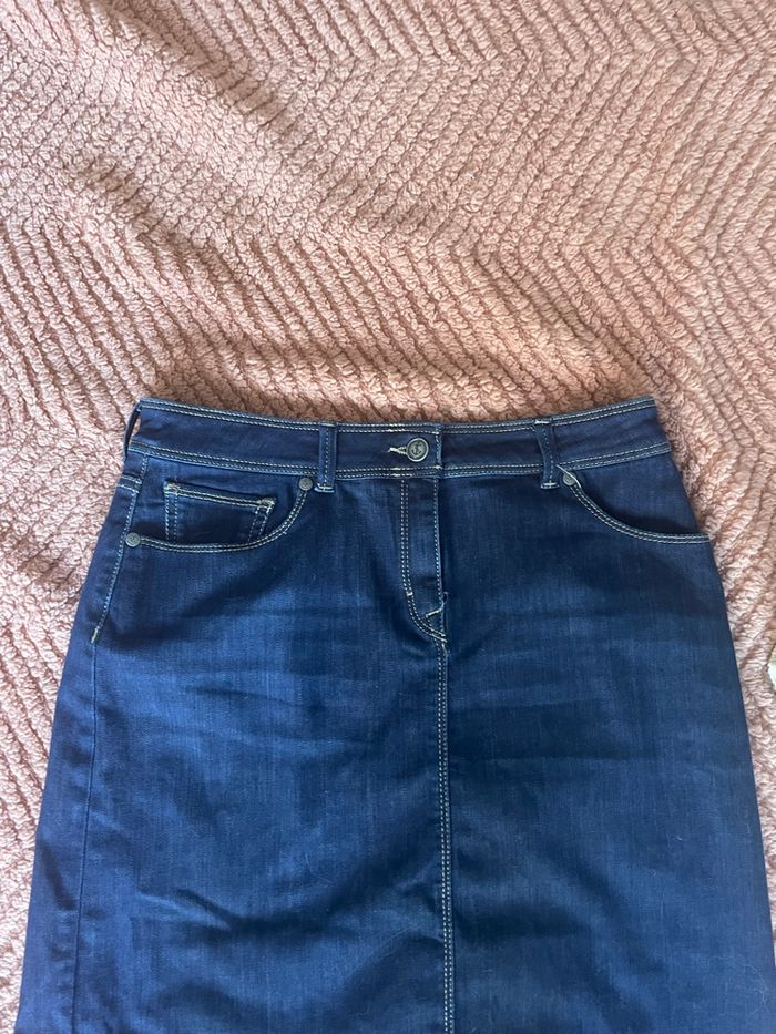 🌸Jupe longueur genou en jeans bleu taille 38 saint james 52cm🌸 - photo numéro 3