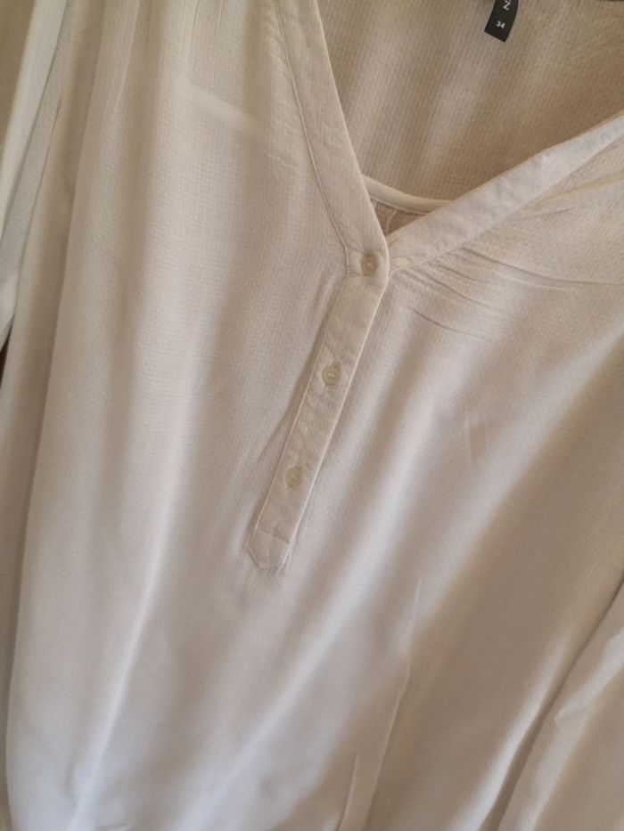 Blouse Naf naf en blanc et col noir 34 - photo numéro 4