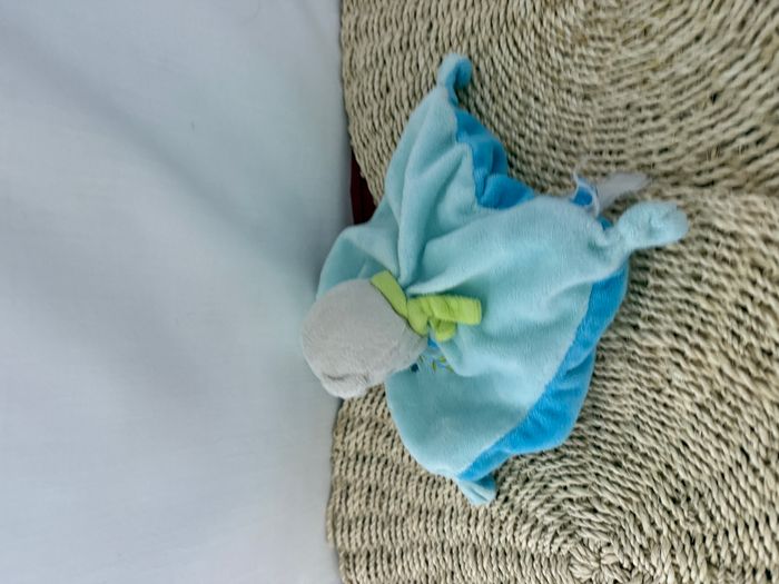 Doudou plat carré ours bleu papillon TEX BABY - photo numéro 2