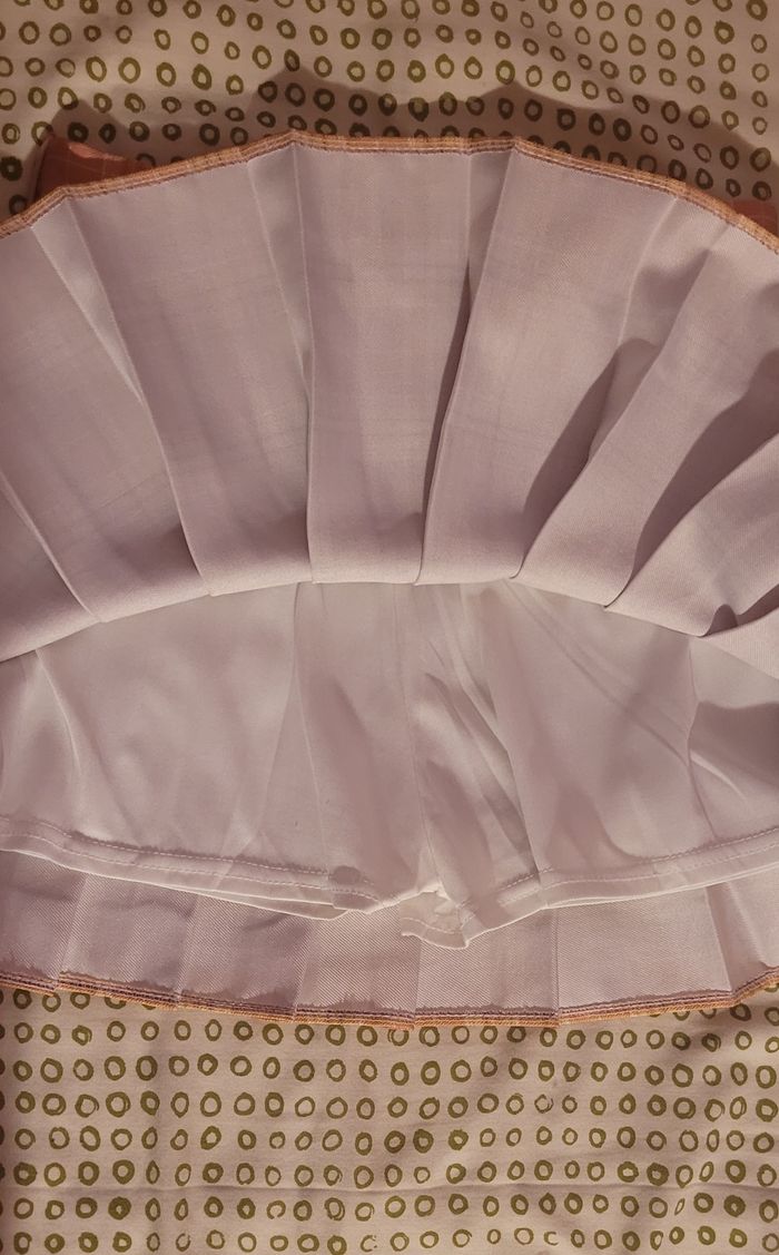 Mini jupe plissée à carreaux pêche - photo numéro 3