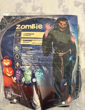 Déguisement Zombie 7-10 ans – Neuf sous emballage – Gifi