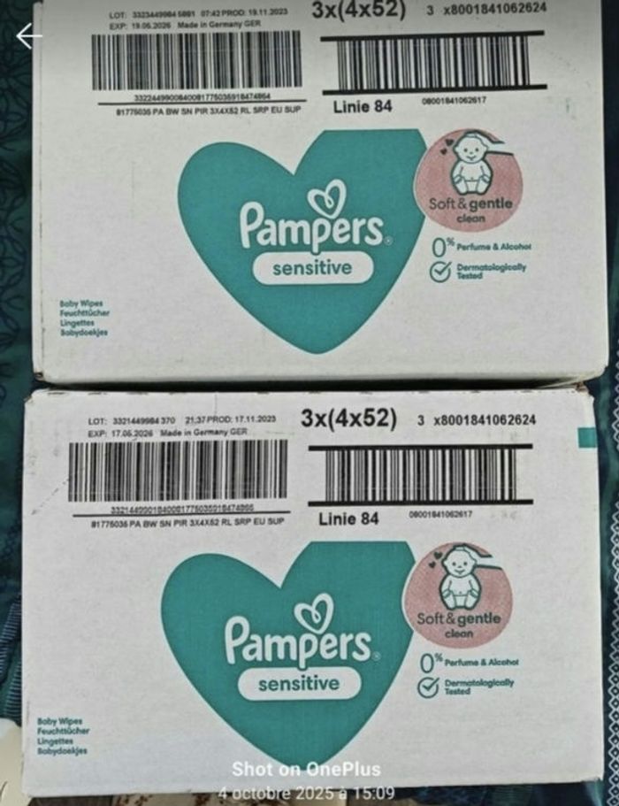 Lingettes pampers