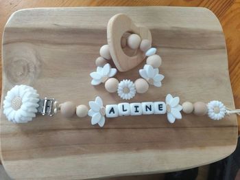 Attache tétine + anneau de dentition🌸