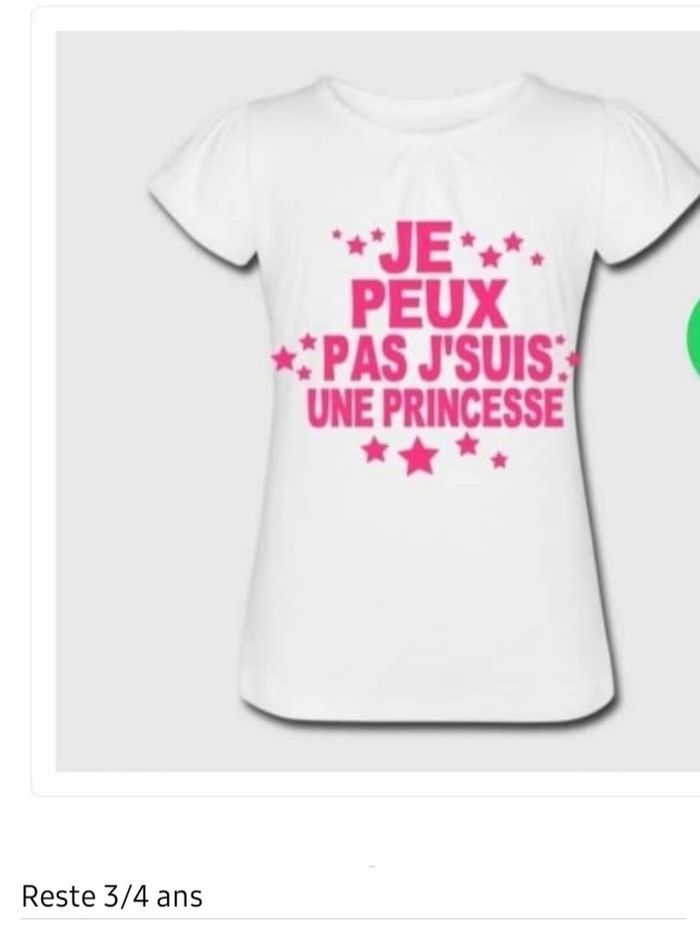 Tee-shirt fille je peux pas je suis une princesse