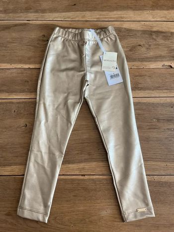 Legging en similicuir doré Monnalisa