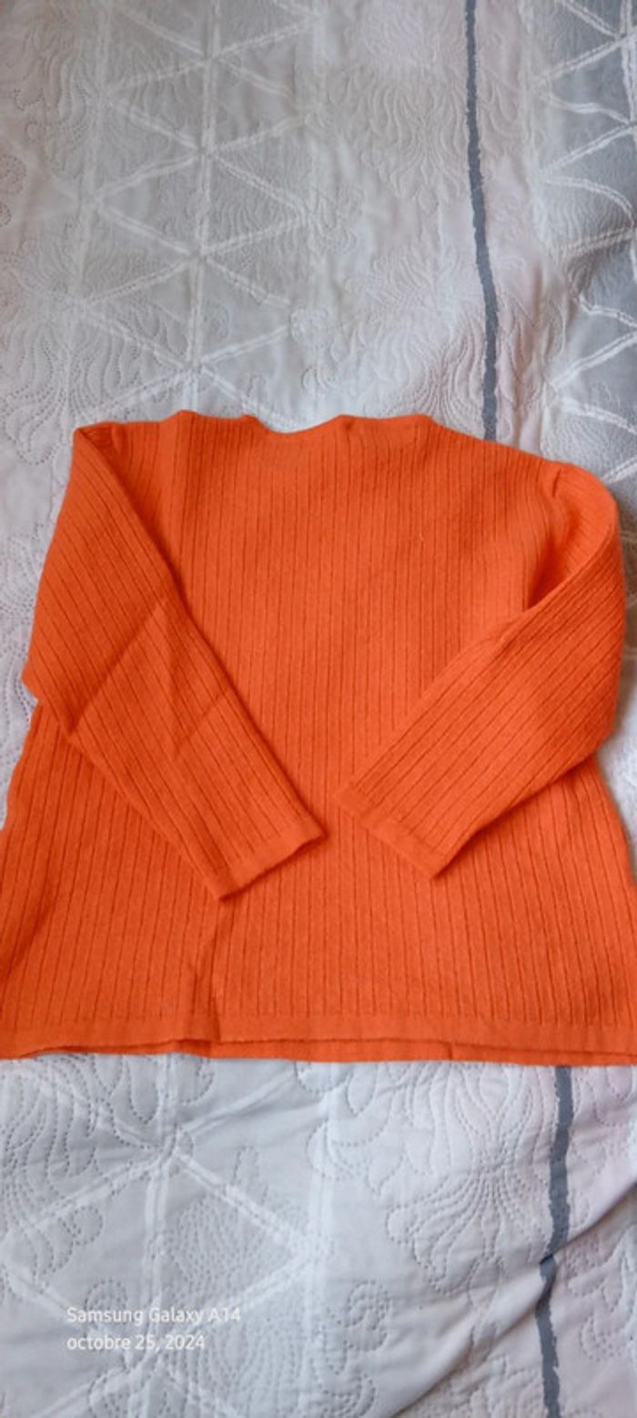 Pull court maille torsadée corail femme S Emme elle made in Italia - photo numéro 9