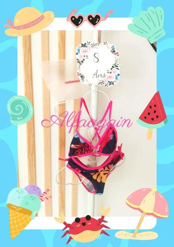 Maillot de bain 2pcs jardin tropical 8ans fille