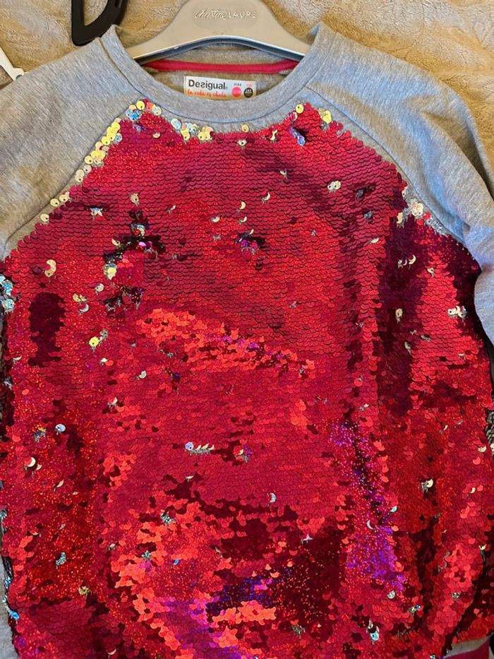 Sweat sequins magique imprimée à cœur fille 11-12 ans Desigual - photo numéro 13