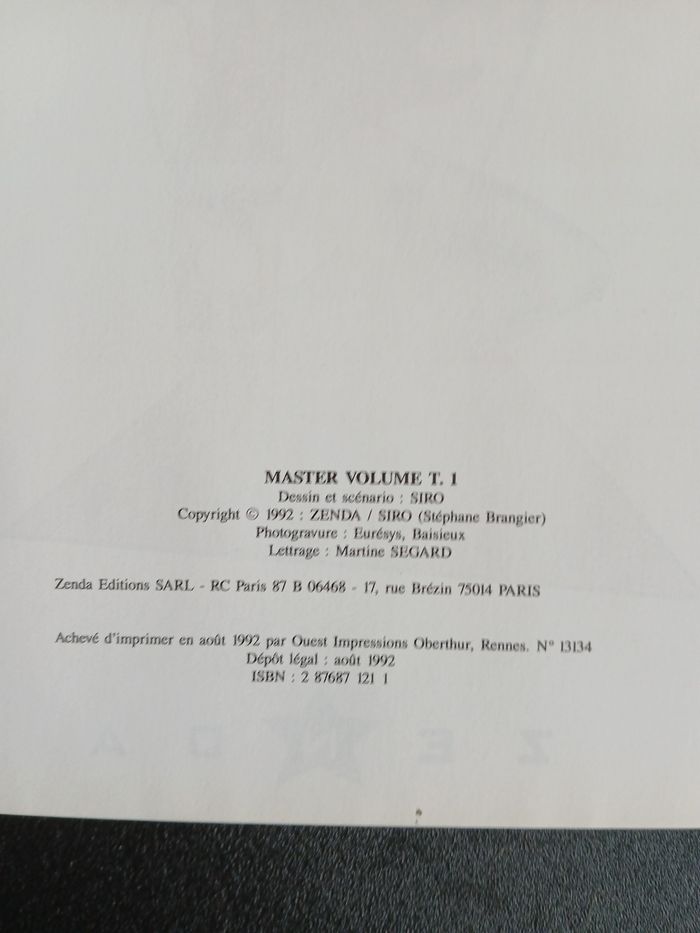 Bd master volume 1,EO - photo numéro 4