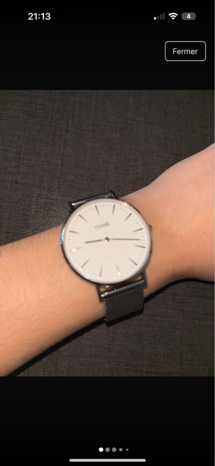 Montre cluse argentée