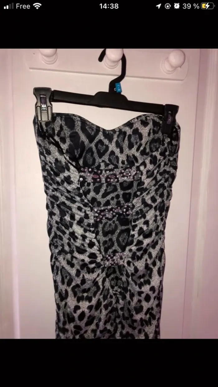 robe bustier bandeau motif léopard - photo numéro 3