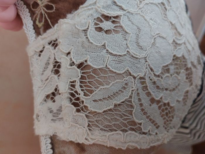 Robe marinière courte sans manche haut dentelle taille 40 - photo numéro 6