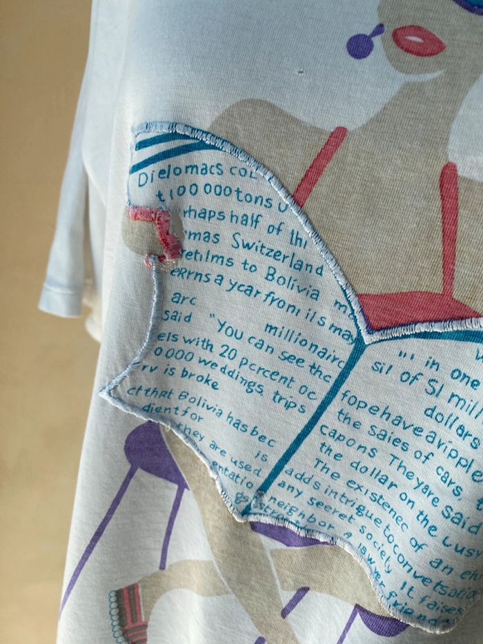 T-shirt blanc motifs dessin femme vintage Jessica J M - photo numéro 10