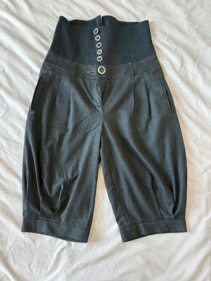 Bermuda taille haute cop copine gris noir taille 36