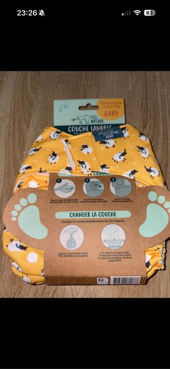 Couche lavable feel Natural – Taille unique (3 à 17kg) 🌿