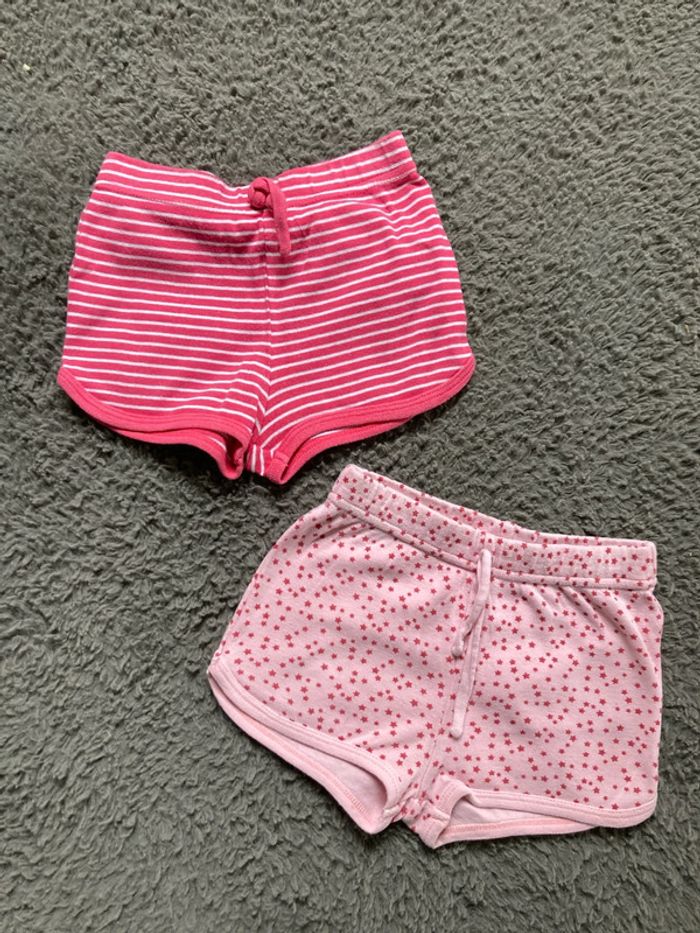 Lot de 2 shorts rose 12 mois