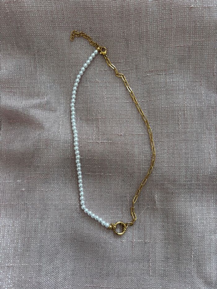 Collier bi matière femme