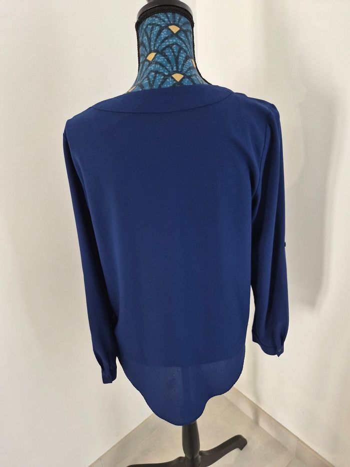Chemisier bleu marine col V, Atmosphère, taille 40. - photo numéro 3