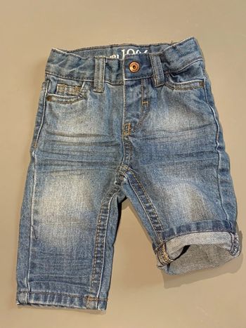 pantalon jean enfant bébé garçon Obaïbi Okaïdi Denim coloris bleu avec délavage + plissages