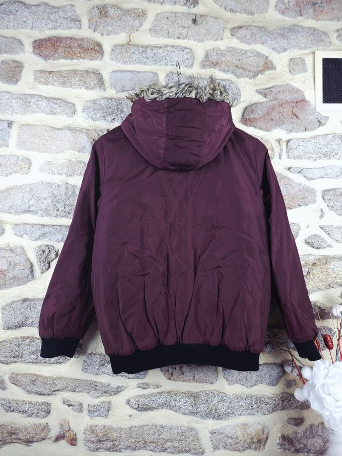 Blouson parka bordeaux avec capuche fourrure Homme/ Ado taille XS marque Kiabi 🎸 - photo numéro 8