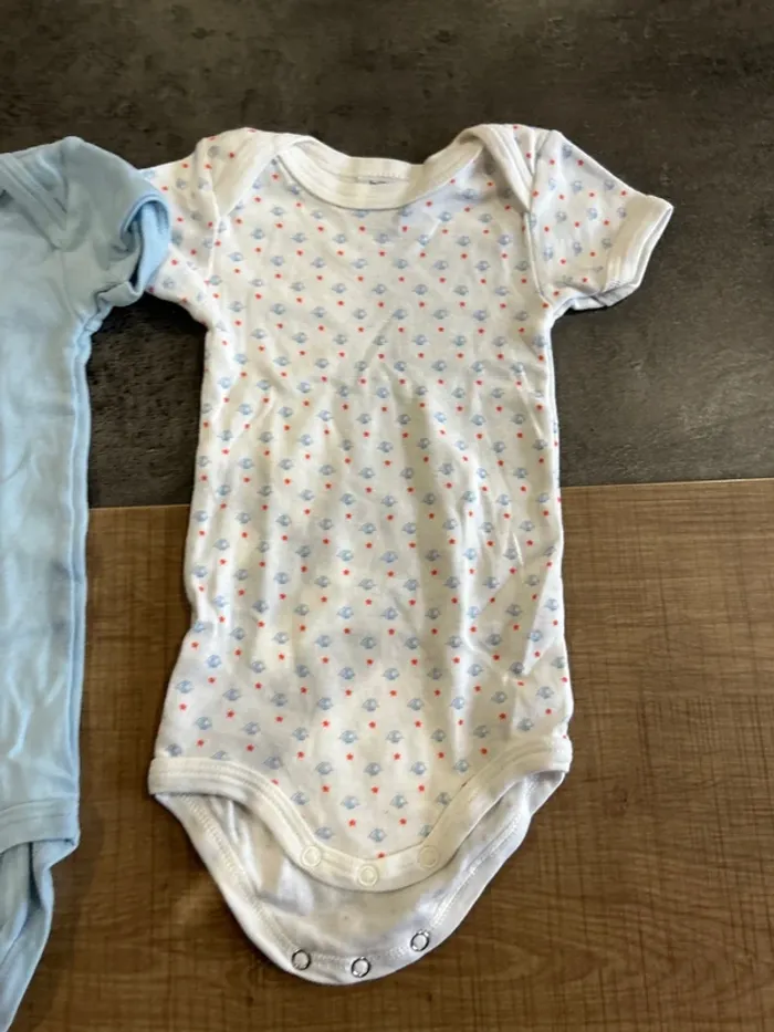 Lot de 3 bodys manches courtes bébé garçon, petit bateau 3 mois - photo numéro 2
