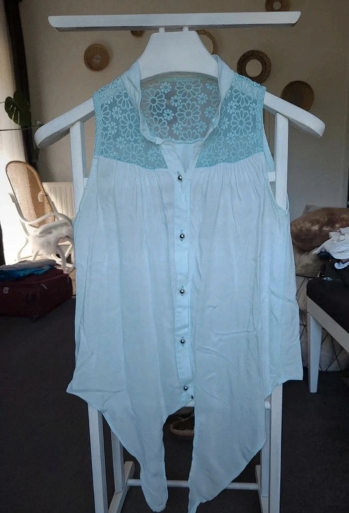 Top /chemise été dentelle fleurie - photo numéro 2