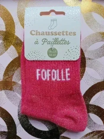 Chaussette à paillettes message