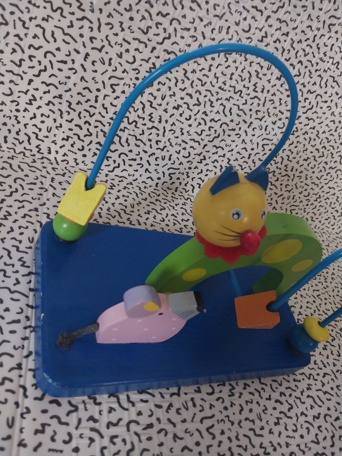 Jouet d’éveil en bois – Chat & souris - photo numéro 2