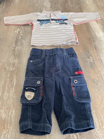 Ensemble 2 pièces bébé garçon Alphabet pantalon et polo