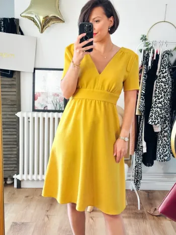 Robe Ba&sh jaune moutarde taille 38