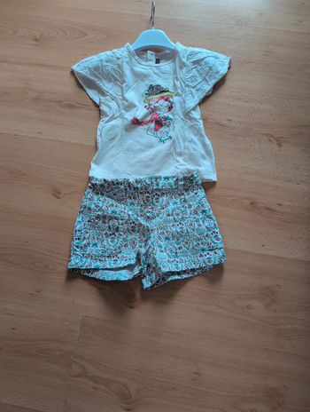 Ensemble short et t-shirt fleuris fille 104 cm Sergent Major