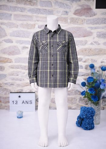 Chemise manches longues à carreaux vichy multicolore Garçon taille 12 ans marque NKY 🎸