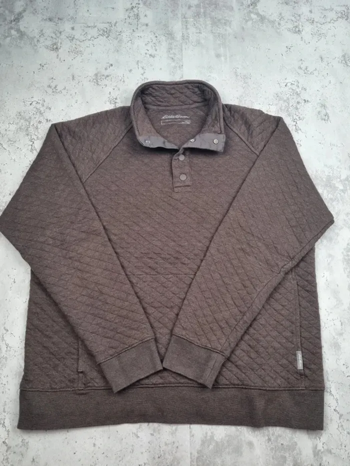 Sweat 1/4 boutons Eddie Bauer marron – Taille L Hommes - photo numéro 3