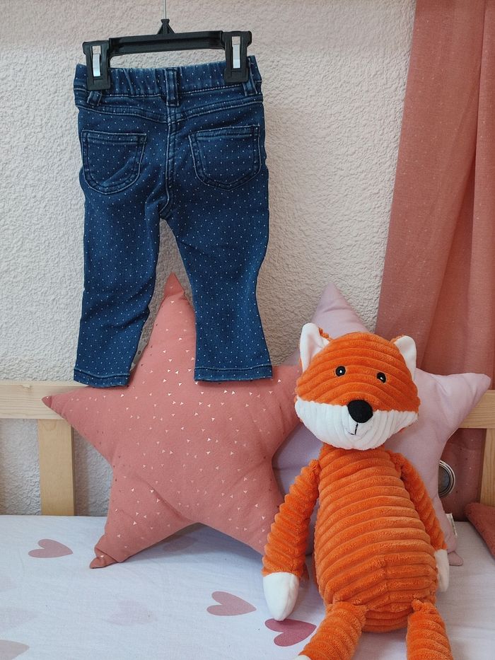 Pantalon en jean - A pois - 12 mois - Proche du neuf - Pat et Ripaton - photo numéro 5