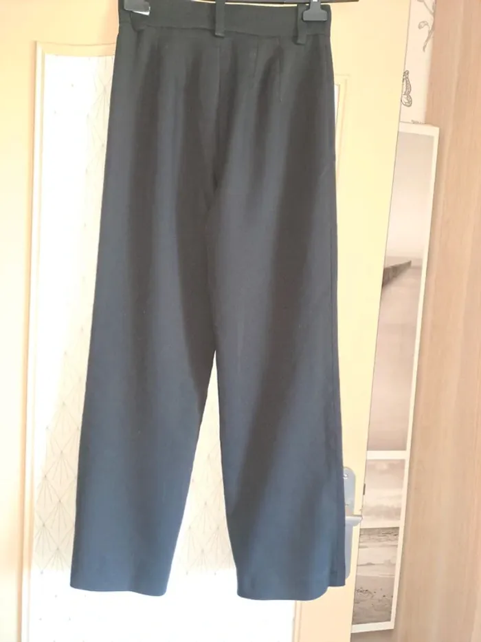Pantalon femme Mango jambes larges comme neuf 34 noir - photo numéro 5