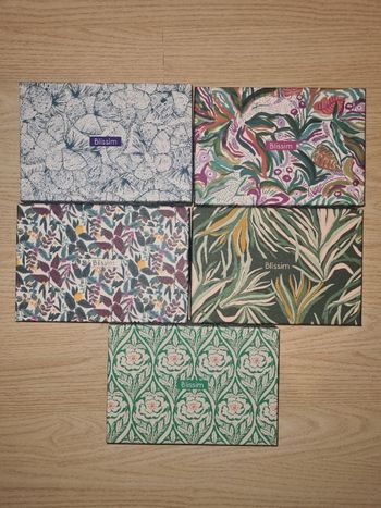 Lot de 5 Belles Boites Cartonnées Tons Vert Blissim